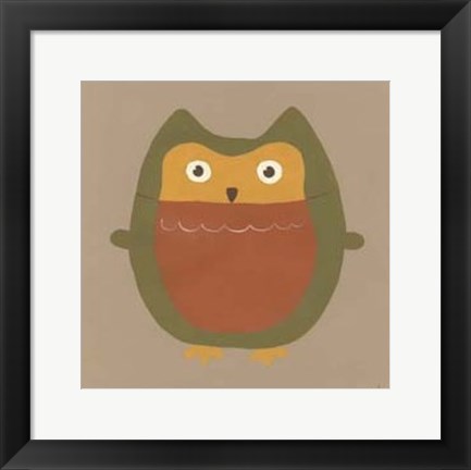 Framed Earth-Tone Owls II Print