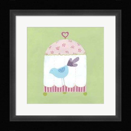 Framed Patchwork Birdcage II Print
