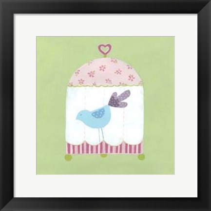 Framed Patchwork Birdcage II Print
