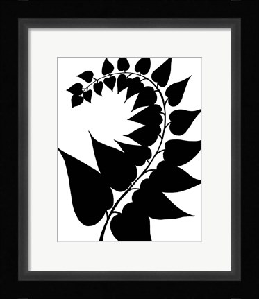 Framed Leaf Silhouette IV Print