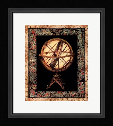 Framed Globe with Marble Border II Print