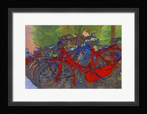 Framed Colorful Bicycles II Print