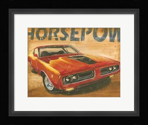 Framed Vintage Muscle I Print