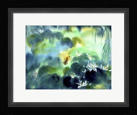Framed Blue Lagoon I Print