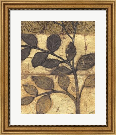 Framed Bronzed Branches I Print