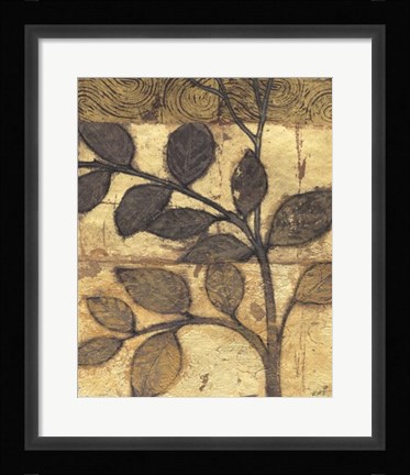 Framed Bronzed Branches I Print