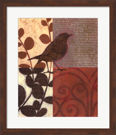 Framed Damask Sparrow Print