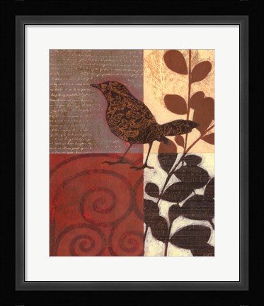 Framed Paisley Sparrow Print