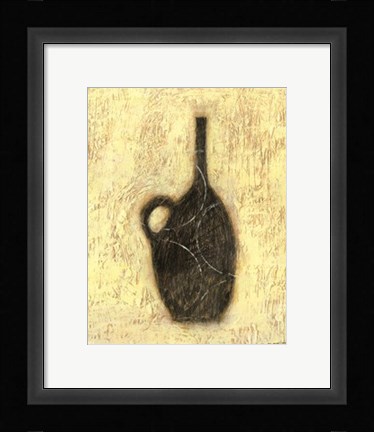 Framed Woodcut Ebony Vase II Print