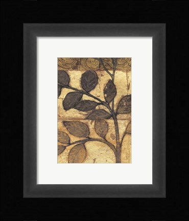 Framed Bronzed Branches I Print