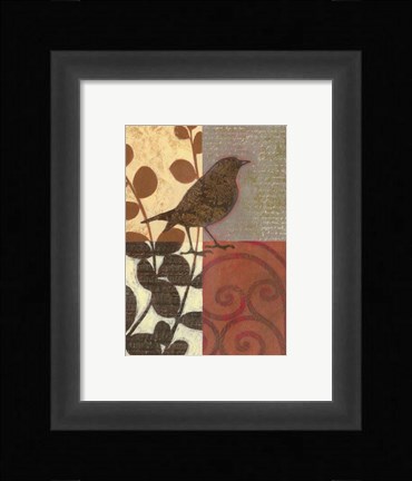Framed Damask Sparrow Print