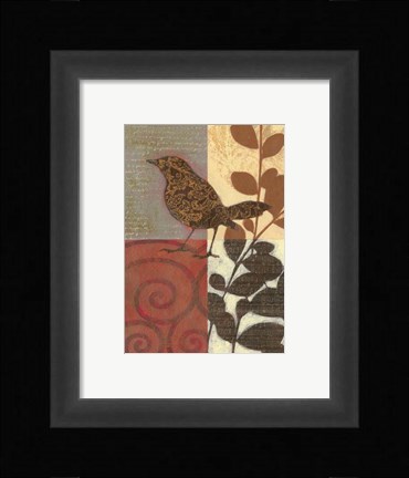 Framed Paisley Sparrow Print