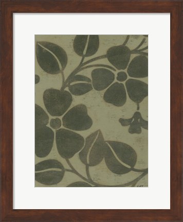 Framed Sage Textile II Print