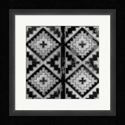 Framed Mudcloth Black &amp; White IV Print