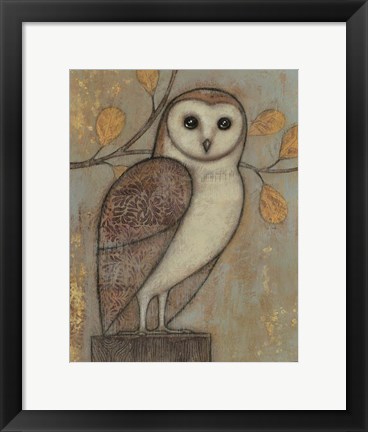 Framed Ornate Owl I Print