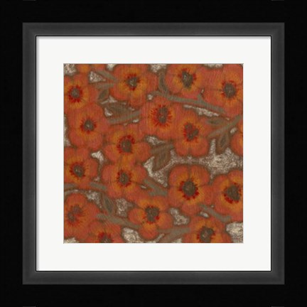 Framed Linen Blossoms II Print