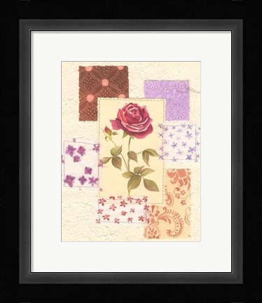 Framed Rose Collage I Print