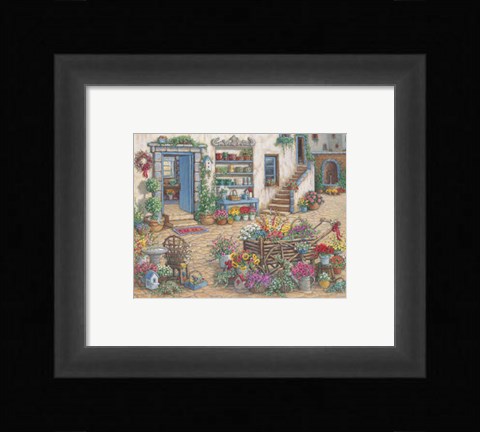 Framed Courtyard Flower Shoppe Print