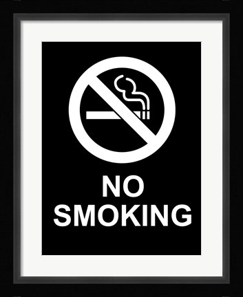 Framed No Smoking - Black and White Print