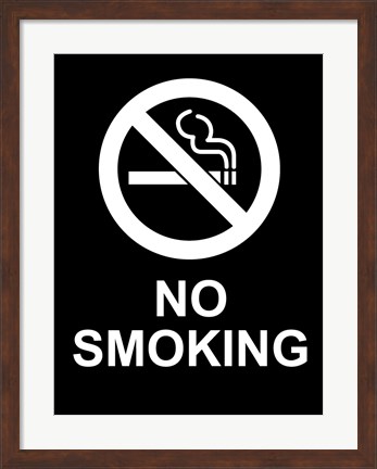 Framed No Smoking - Black and White Print