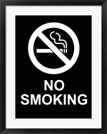 Framed No Smoking - Black and White Print