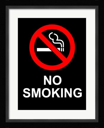 Framed No Smoking - Black Print