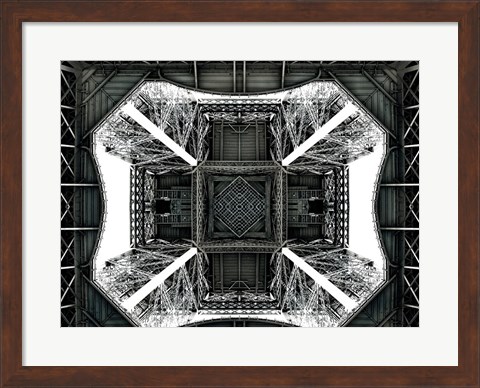 Framed View of the Eiffel Tower from below Print