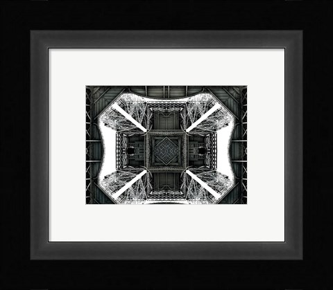 Framed View of the Eiffel Tower from below Print