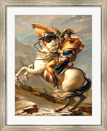Framed Napoleon (1769-1821) Crossing the Alps at the St Bernard Pass Print