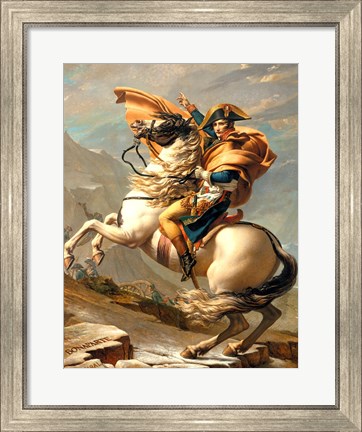 Framed Napoleon (1769-1821) Crossing the Alps at the St Bernard Pass Print