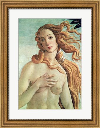 Framed Venus, detail from The Birth of Venus, c.1485 Print