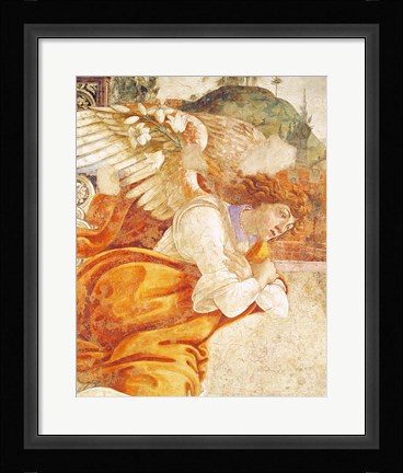 Framed Annunciation, detail of the Archangel Gabriel, from San Martino della Scala, 1481 Print