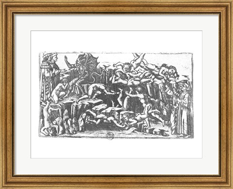 Framed Hell, from &#39;The Divine Comedy&#39; by Dante Alighieri (1265-1321) Print