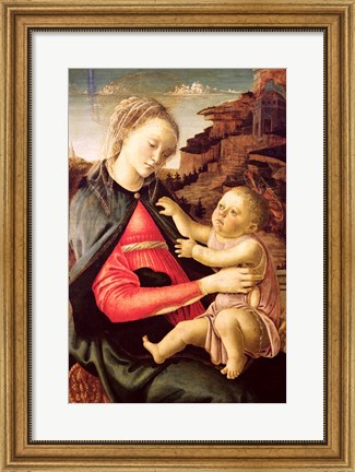 Framed Virgin and Child (Madonna of the Guidi da Faenza) c.1465-70 Print