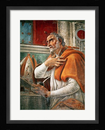 Framed St. Augustine in his Cell, c.1480 Print