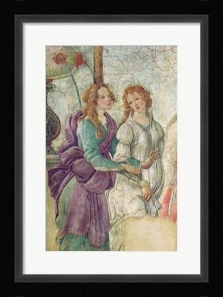 Framed Detail of Venus and the Graces offering gifts to a young girl, 1486 Print