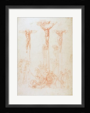 Framed Study of Three Crosses Print