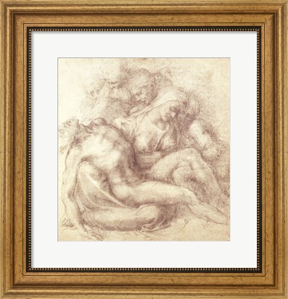 Framed Figures Study for the Lamentation Over the Dead Christ, 1530 Print