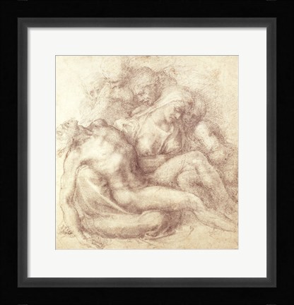 Framed Figures Study for the Lamentation Over the Dead Christ, 1530 Print