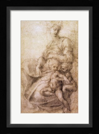 Framed Virgin and Child with the infant Baptist, c.1530 Print