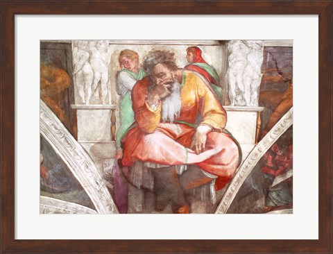 Framed Sistine Chapel Ceiling: The Prophet Jeremiah Print