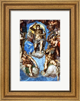 Framed Christ, detail from &#39;The Last Judgement&#39;, in the Sistine Chapel Print