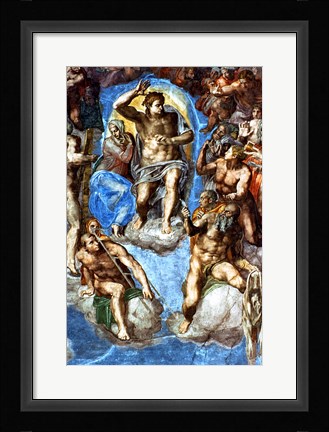 Framed Christ, detail from 'The Last Judgement', in the Sistine Chapel Print