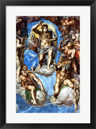 Framed Christ, detail from 'The Last Judgement', in the Sistine Chapel Print