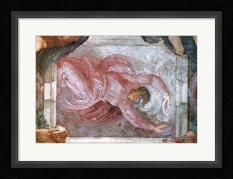 Framed Sistine Chapel Ceiling: God Dividing Light from Darkness Print
