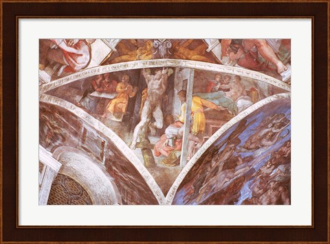 Framed Sistine Chapel Ceiling: Haman Print