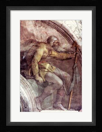 Framed Sistine Chapel Ceiling: One of the Ancestors of God Print