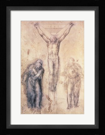Framed Inv.1895-9-15-509 Recto W.81 Study for a Crucifixion Print