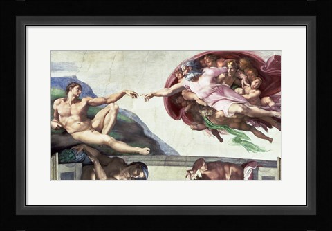 Framed Sistine Chapel Ceiling (1508-12): The Creation of Adam, 1511-12 Print
