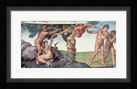 Framed Sistine Chapel Ceiling (1508-12): The Fall of Man, 1510 Print